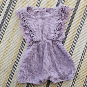 Lavender Muslin Cotton Romper